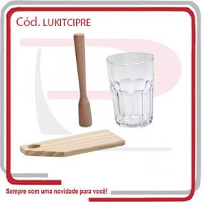 Kit Caipirinha Presença Vidro e Madeira  1986
