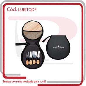 Kit Queijo Deluxe 5 Peças e Estojo de Nylon 18118