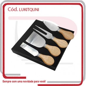 Kit Queijo Unit Inox 4 peças c_ Embalagem  225252