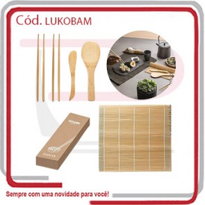 Kit Sushi Osaka em Bambu c_ 6 Pças  37485