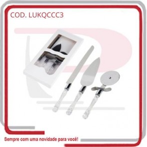 Kit Queijo Cristal Clear Chef 3 Peças  125525
