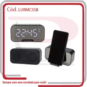 Caixa de Som c_ Relógio Speaker Bluetooth  121312