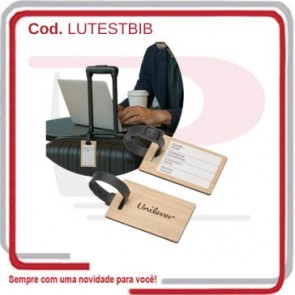 Tag Etiqueta Sling Travel Bambu p_ Identificação de Bagagem  1009