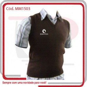 Colete Unissex Gola V Canelada em Lã