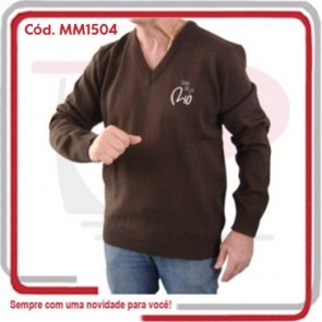 Blusa Unissex Gola V em Lã Acrílica