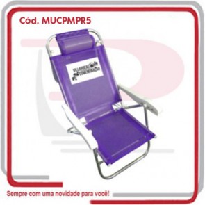 Cadeira Praia Máster Plus Reclinável 5 Posições Alumínio..