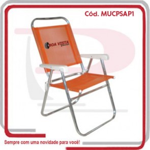 Cadeira Praia Suprema Alta Plus 1 Posição Alumínio..