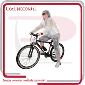 Capa Ciclista Jaqueta e Calça Motoqueiro em PVC 0.13