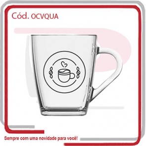 Caneca de Vidro Quadre 300 Ml de Capacidade