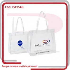Sacola Praia PVC Cristal 0.30 Alças em PVC Color 36x33x11