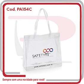 Sacola Praia PVC Cristal 0.20 Alças PVC 36x33x11