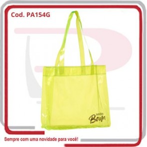Sacola Praia Produzida em PVC Cristal 0,20 mm  36X33X11