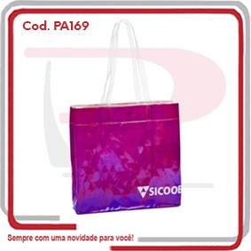 Sacola PVC Cristal 0.30 Alça Canelada 50x34x10 