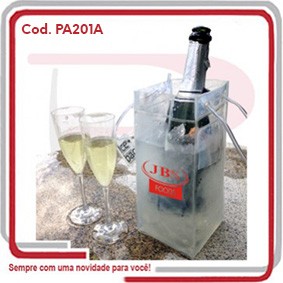 Ice Bag Cooler 1 Garrafa Alça Canudo PVC 12x12x25