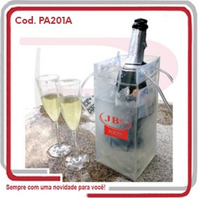 Ice Bag Cooler 1 Garrafa Alça Canudo PVC 12x12x25