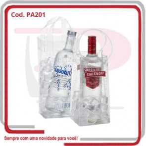 Ice Bag Cooler 1 Garrafa Alça Frizada PVC 12x12x25