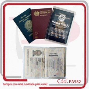 Capa Porta Passaporte em PVC 14,0x9,5