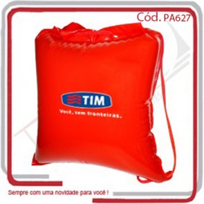 Almofada Travesseiro Mochila Inflável PVC 33x36