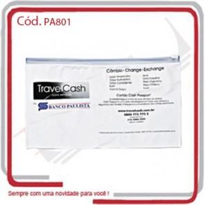 Envelope Porta Passagem Zip PVC 24,5x14,5