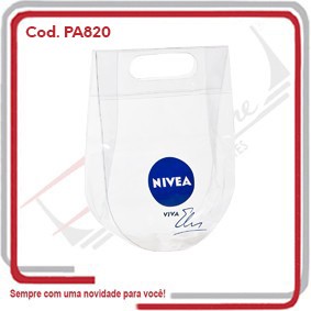 Sacola PVC Cristal 0,40  p_ Embalagem 24X34X9