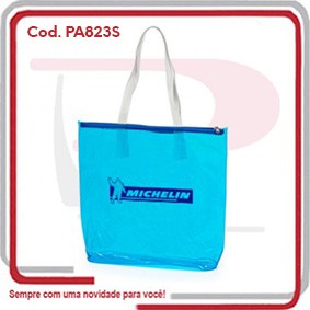 Sacola PVC Cristal 0.20 c_ Alça e Zíper 40x36+ T