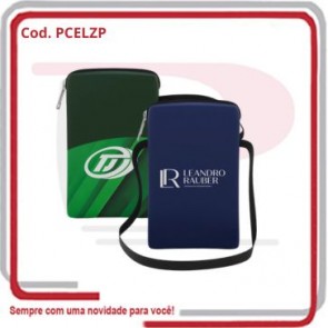 Porta Celular Neoprene Alça e Zíper 9,5x15 .