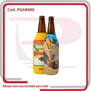Porta Garrafa de Cerveja 600 ml Fundo c_ Velcron em Neoprene .