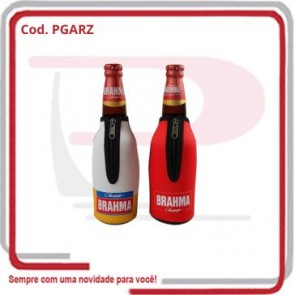 Porta Garrafa Cerveja 600ml c_ Zíper em Neoprene .