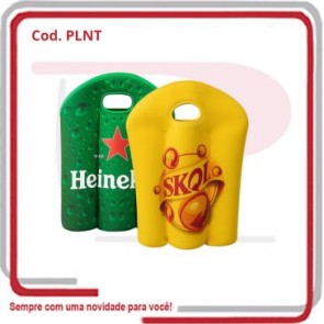 Porta Garrafa Long Neck Fundo c_ Velcron em Neoprene 9,5cm x 15,5cm .
