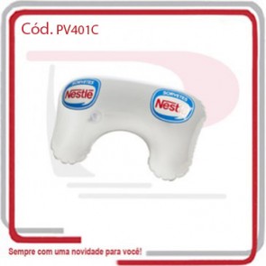 Almofada Encosto de Cabeça Inflável PVC Cristal 33x21