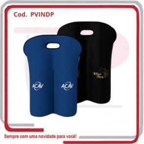 Porta Vinho Neoprene 2 Garrafas Sublimado 26 cm x 37 cm x 9 cm ....