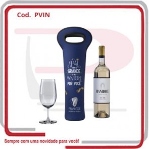 Porta Vinho p_ 1 Garrafa em Neoprene 13,5cm x 40cm .