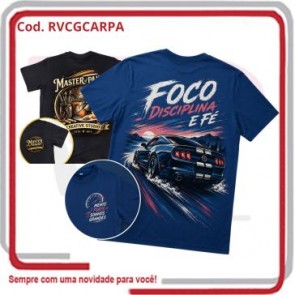 Camiseta Gola Careca Redonda em Malha Poliéster, Algodão, PV e PP